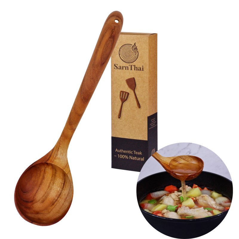 Teak Wooden Ladle for Cooking, Soup and Serving
