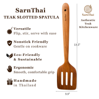 Teak Wooden Wok Slotted Spatula