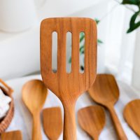 Teak Wooden Wok Slotted Spatula