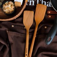 DSCF8180 Teak Wooden Spatula & Paddle Set of 2