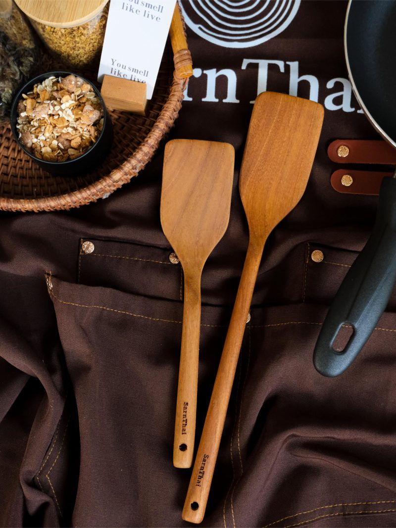 DSCF8180 Teak Wooden Spatula & Paddle Set of 2