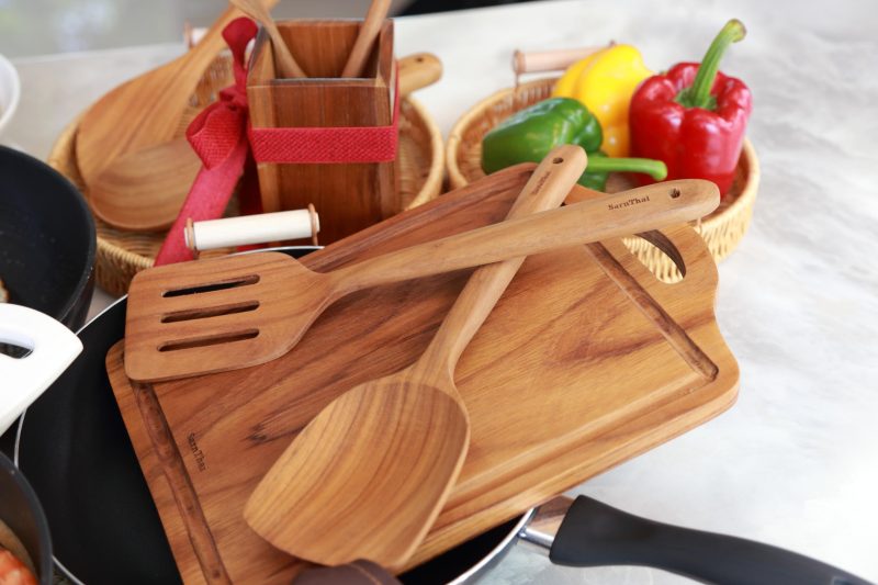 Teak Spatula Set of 2 – Solid & Slotted