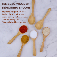 1.Seasoning spoon 12 Pcs-Tembusu Wood Seasoning Spoons