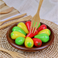 3 Wooden fork mini Tembusu Wood Mini Forks, 5.1 Inch (6 Pcs)