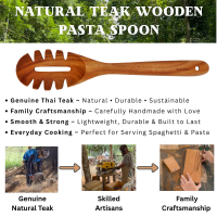 Teak Wood Pasta Spoon with Teeth