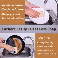 4.Loofah Sponges 2-in-1 Natural Organic Dish Sponges, Pack of 4 – Loofah & Cellulose